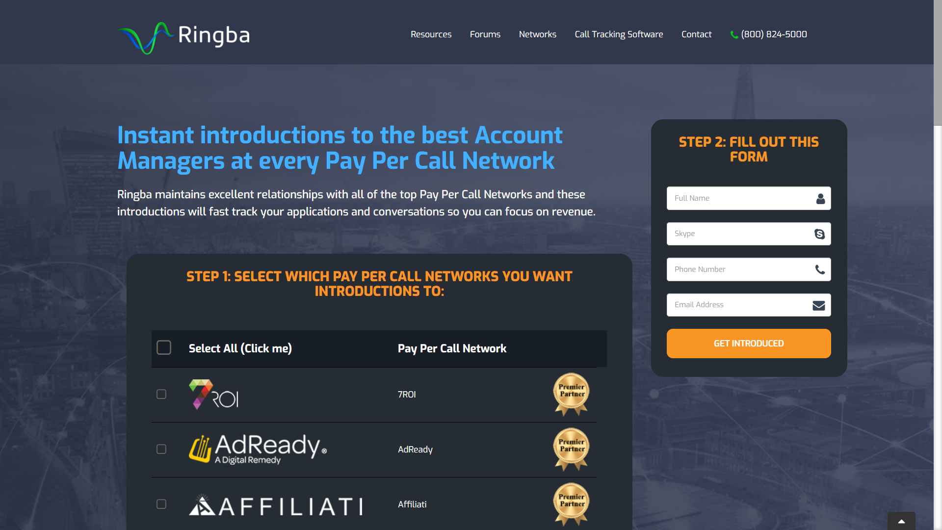 Ringba Introductions to Pay Per Call Networks